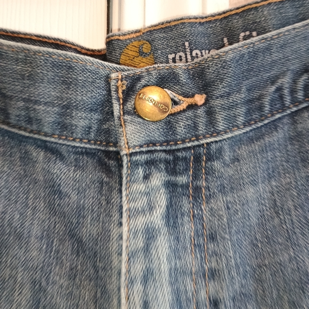 Vintage Carhartt Carpenter Jeans‎ 36x34 Relaxed Fit Workwear Distressed - Picture 4 of 15